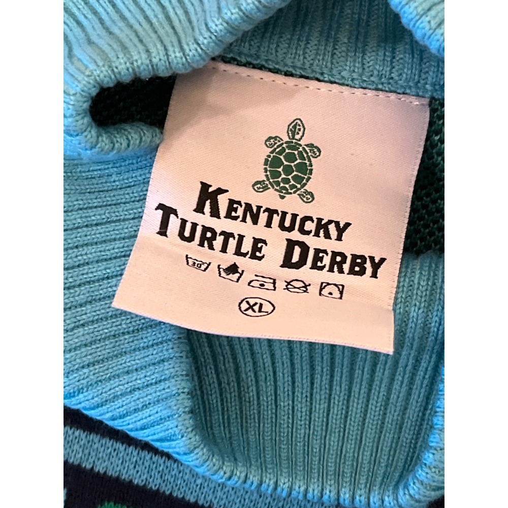 Kentucky Turtle Derby KTD‎ Mens XL Mock Neck Sweater Turtle Pattern
